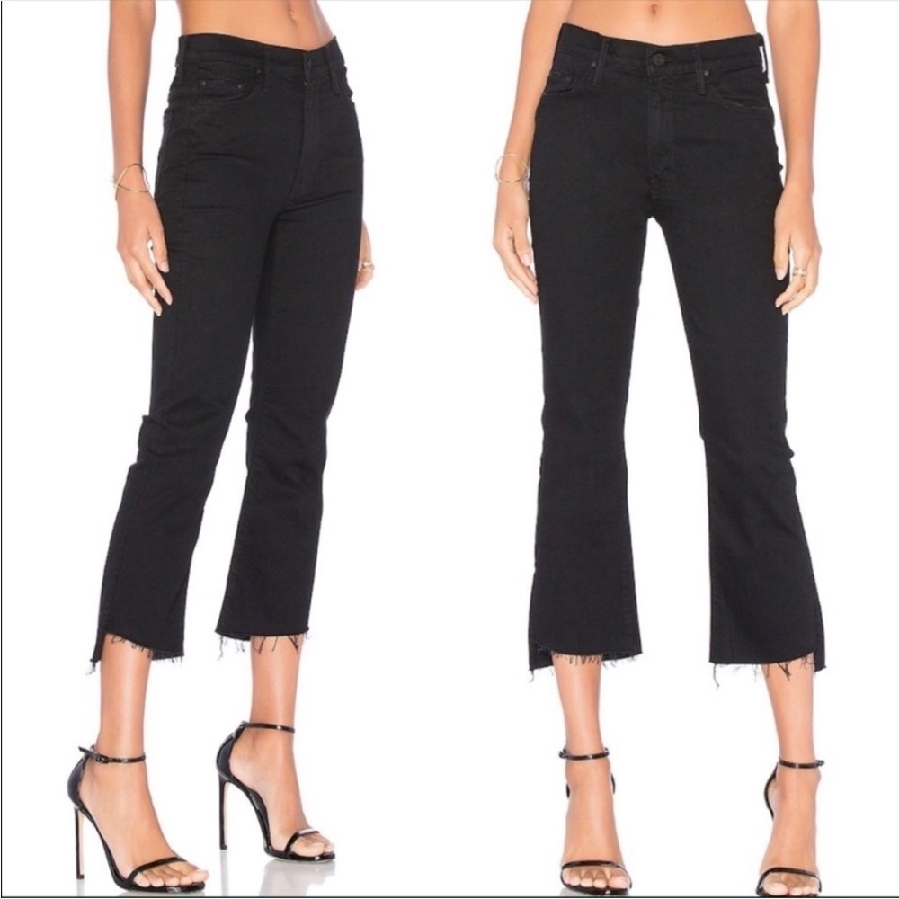 Mother The Insider Crop Step Fray Not Guilty Black High Rise Jeans size 27 - Picture 3 of 14